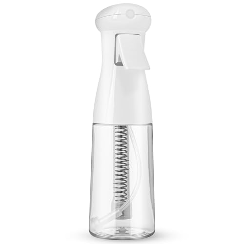 HOTUT Botella Pulverizador Agua Peluqueria, Fina Niebla Pulverizador Continuo, Botella de Spray para Cabello Recargable con Diseño de Resorte, Para Peinado, Plantas, Mascotas, 200ML (Transparente)