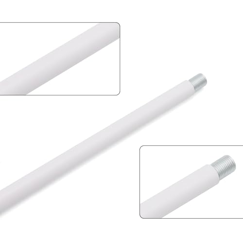 Antrader M10 Threaded Extension Rod 12pcs Lighting Fixture Stems with 3pcs 180 Degree Sloped Ceiling Adapters for Pendant Light, Light Fixture Parts Replacement 12-inch Length Polished White by Antrader - Image 3