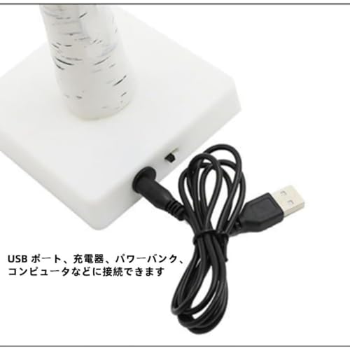人工クリスマスミニフェイクツリー ユーカリ風葉デザイン LED イルミネーション付き DIY 対応 USB 電池両用 卓上盆栽型置き式 ナイトライト間接照明 華やか枝デザイン 簡単設置 クリスマス・お正月・新年・誕生日・パーティー 寝室デスクトップルーム装飾 (ホワイト) [並行輸入品] [5]