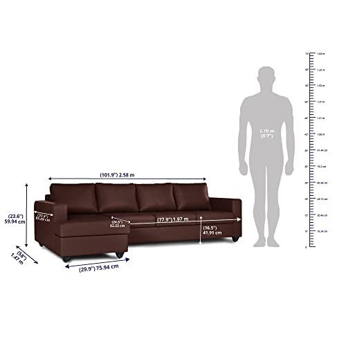 Image of Wakefit Sofa Set | 3 Year Warranty | Sofa 3 Seater, 3 Seater Sofa for Living Room, Wooden Sofa Set, 3 Seater + Left Aligned, Sofa for Living Room - Napper(Romance : Dark Fantasy)