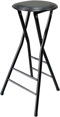 Chaise haute portable pour îlot de cuisine tabouret de bar pliant noir 70 cm