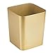 mDesign Square Shatter-Resistant Plastic Small Trash Can Wastebasket, Garbage Container Bin for Bathrooms, Powder Rooms, Kitchens, Home Offices - 2 Pack - Soft Brass Finish