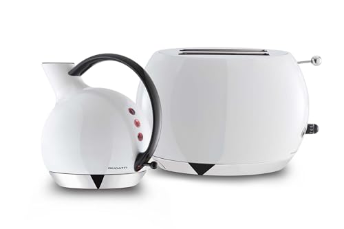 BUGATTI Romeo, Multifunktions-Design-Toaster aus Edelstahl, 7 Bräunungsstufen, 4 Funktionen, ohne Zange, 870-1035 W, Weiß