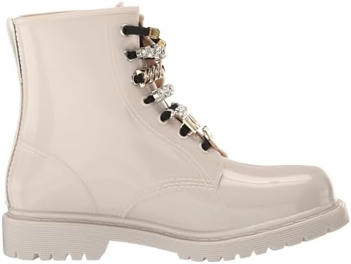 Karl Lagerfeld Paris Women's Topanga-Rain Bootie Combat Boot, Soft White, 10 | Image 5