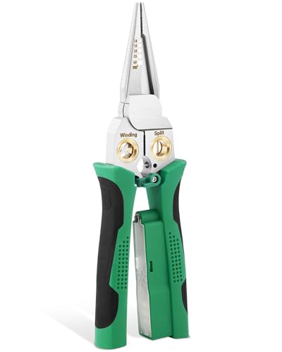 FAITIO 8-in-1 Wire Stripper with Voltage Tester (12V-250V AC/DC), Wire Crimper Cutter for 10-18 AWG – Electrician Tool for Circuit Repair, Outlet Installation, HVAC & Automotive