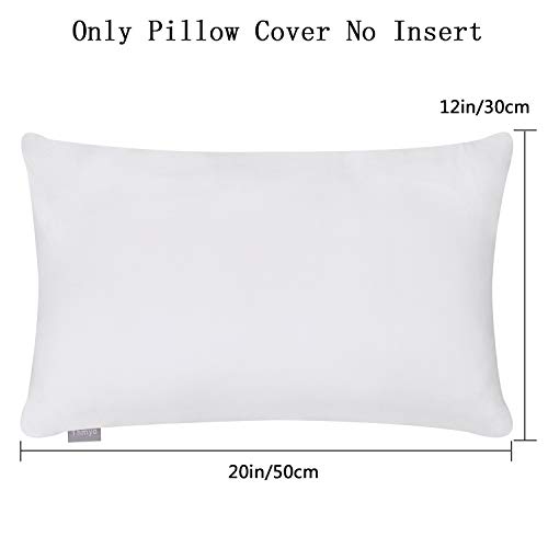 4-Pack 100% Cotton Lumbar Comfortable Solid Decorative Throw Pillow Case, Rectangle Cushion Cover Pillowcase, Diy Throw Pillowcase For Sofa Bed(Only Covers, Not Inserts)(12X20Inch/30X50Cm, White) #TOP4