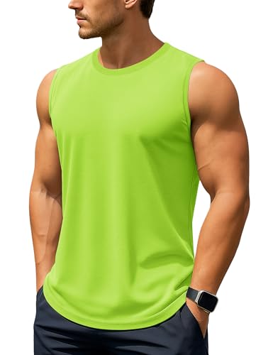 TACVASEN Men's Sleeveless Shirt UPF 50+ Sun Protection Tank Tops Lightweight Moisture Wicking Gym Workout Muscle Shirts