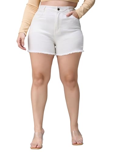 Image of Miss Chase A+ Women's High Rise Clean Regular Stretchable Denim Shorts