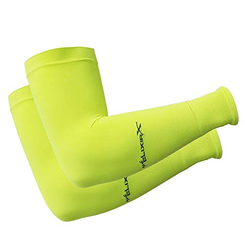 The Elixir X Sun Sleeves Newest Upgraded UV Protection Sunblock Arm Tattoo Cover Sleeves, Neon Green