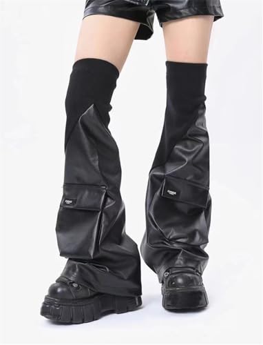 Image of HeiBai Xiong Punk Leg Warmers Women Hippie Gothic Y2k Harajuku Goth
