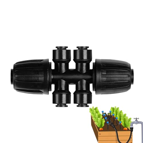Accesorios para riego por goteo – Divisor de 6 vías para manguera de riego – Conectores de riego – Para jardín invernadero, paisaje trasero, macizo de flores, granja