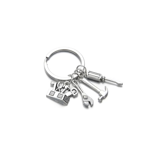 Image of PHAETON 20PCS Tools Keychains Toolbox Pendant Keychain with Screwdriver Wrench Hammer Pendant for Dad, Father's Day Birthday Gifts