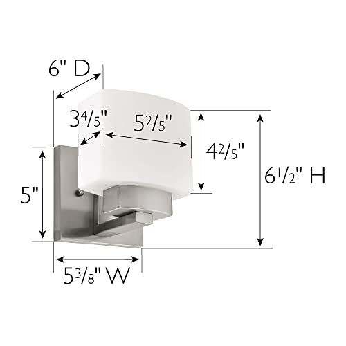 Design House 577981 Dove Creek Wall Light Sconce With Frosted Glass For Hallway, Bathroom, Foyer, Bedroom, Satin Nickel thumb #3