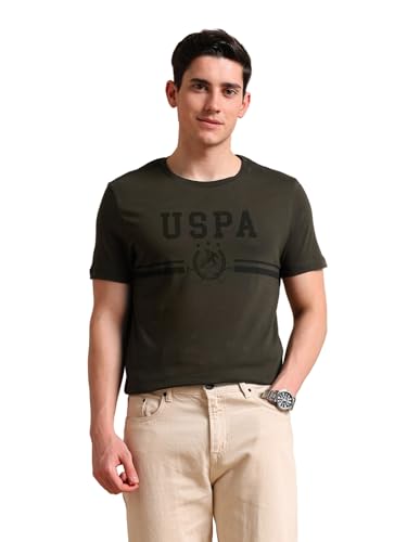 Image of U.S. Polo ASSN. Brand Printed Cotton T-Shirts for Men - Breathable & Comfortable, Half Sleeves Mens Casual T Shirts