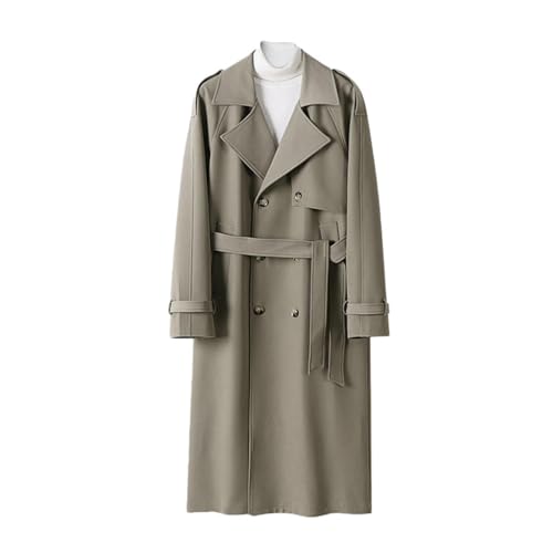 Gabardina larga hombre chaqueta de entretiempo abrigo ligero casual