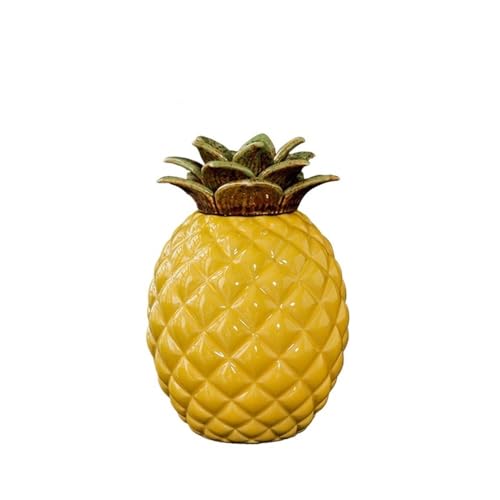 Boîte à thé en céramique Ananas jaune avec couvercle étanche pour conservation - 2