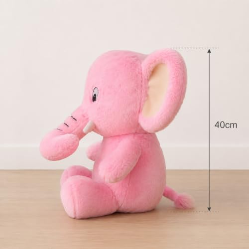 Image of Plush Elephant Soft Toy, 40 cm, Pink, Flappy Legs