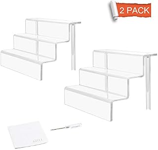 NIUBEE 2 Pack Acrylic Riser Display Shelf for Amiibo Funko POP Figures, Cupcakes