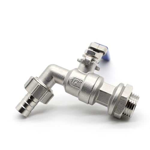 Bluvly 1/2 Inch Brew Kettle Ball Valve, Stainless Steel Ball Valve Weldless Bulkhead cover