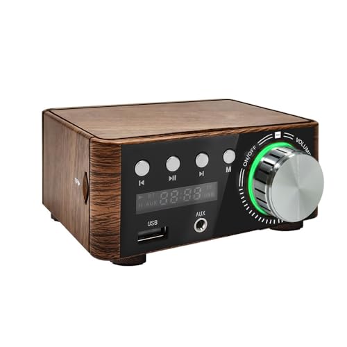Uadme Mini Amplifier HiFi, Bluetooth 5.0 Digital Stereo Audio Amp 2.0 Channel 50W×2 with USB and Multi Inputs, Power Sound Receiver for Home Car Speaker and Theater System（No Power Cord）