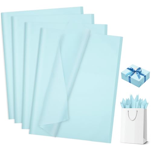 Image of woric 160 Sheets Light Blue Tissue Paper for Gift Bags 20 X 14 Inches Dusty Blue Tissue Paper Bulk for DIY Crafts Gift Packaging Baby Shower Boy Weddings Birthday Party Decorations
