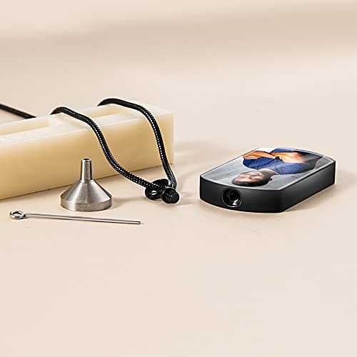 Bivei Personalized Urn Necklace for Ashes, Custom Photo Ashes Necklace for Human Pet, Memorial Keepsake Cremation Jewelry Gifts for Women Men4