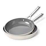 【♻️ Revêtement Diamant Titane Sain & Extrêmement Durable】 Notre revêtement céramique exclusif, renforcé aux particules de diamant et de titane, vous garantit une surface antiadhésive extrêmement résistante et sans PTFE, PFAS ni PFOA. Il permet une cuisson saine avec peu d'huile et sa longévité dépasse largement celle des revêtements céramiques classiques.