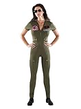 Maskworld Top Gun Catsuit - Damen - Lizenziertes Film-Kostüm für Erwachsene - Verkleidung Karneval Motto-Party - Größe: M