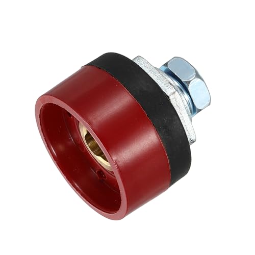 HARFINGTON Welding Cables Panel Connector Socket DKJ10-25 Brass Quick Fitting for Power Supply Equipment, Red