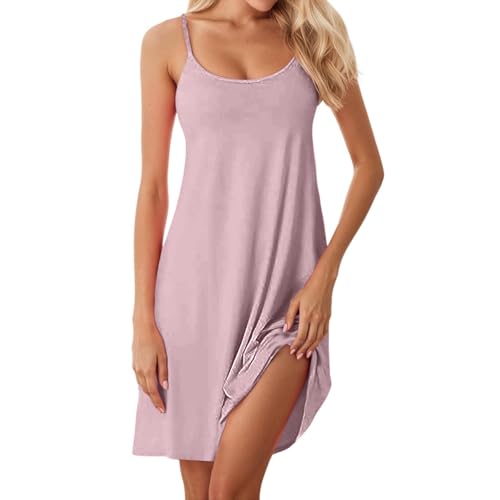 Negligee Damen Satin Elegant Kleid Spaghetti Träger Pyjamas Sling...