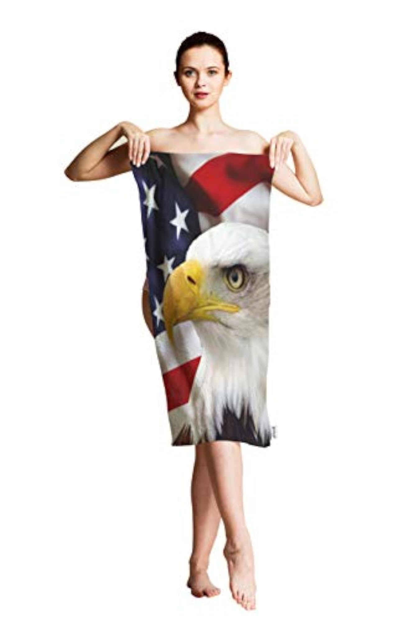 Hand Towels American Bald Eagle USA Flag, Soft Absorbent Towel