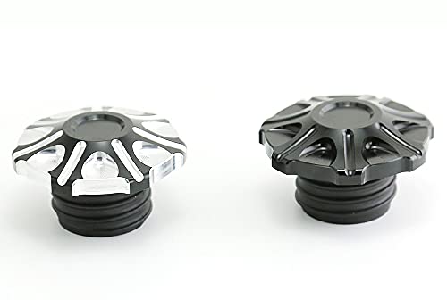 Nhpj Gas Cap Fuel Tank Right-Hand Thread Billet Aluminum For Harley Sportster Dyna Touring Road King Softail Trike Freewheeler Flrt (Black) #TOP6