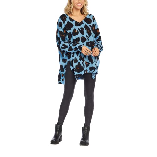 Mud Pie Scottie Womens Printed Sweater, Blue, One Size #TOP24