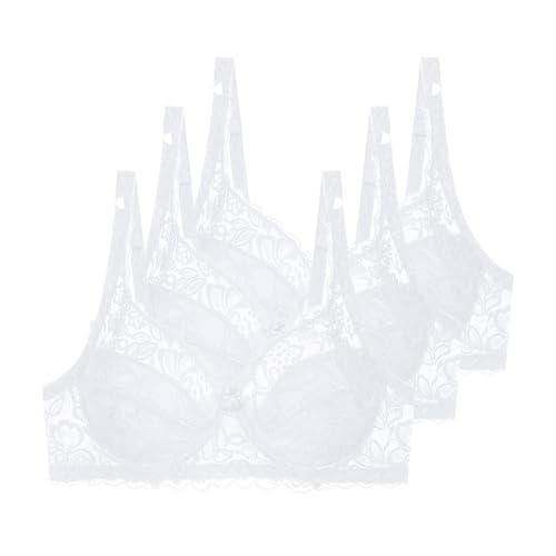 Générique Lot de 3 Soutien Gorge avec Armature Femme Grande Taille Lingerie Française Maintien Fort Push Up Brassiere Dentelle Sexy Classique Firm Lift...