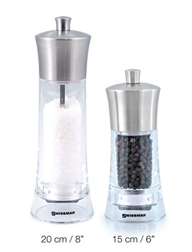 Swissmar Torre Acrylic Pepper Mill with Stainless steel Top, 15cm/6"