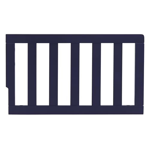 Image of Dream On Me Toddler Guard Rail for Convertible Crib, Solid Wood Bed Rail for Toddler Bed Conversion, Navy