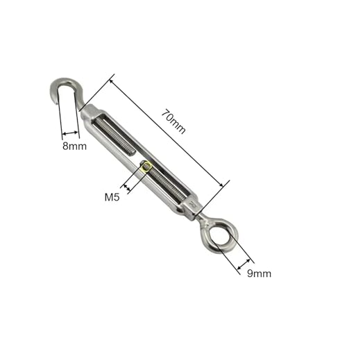 Turnbuckle Hook 5PCS Tipo Ojal y Gancho OC Acero Inoxidable 304 – Rigging Pesado para Cables y Tensores miniatura 3