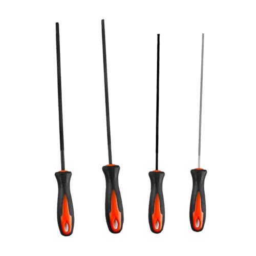 Paquete de 4 limas profesionales de afilado de motosierra para cadenas de 3.24.0/4.85.5 mm con juego de limas de motosierra para motosierras eléctricas
