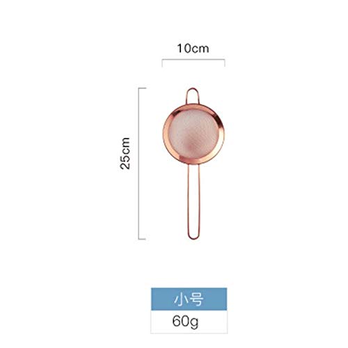 Stainless Steel Fine Mesh Oil Strainer Golden Flour Sifter Sieve Colanders Flour Coffee Mesh Filter Baking Tools Kitchen Bakware (Rose Gold Small) #TOP1