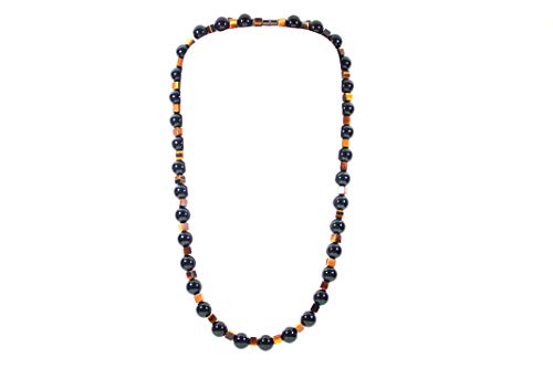 Auras By Osiris - Onyx And Tiger Eye Beaded Necklace For Men - World Class Durability & Magnetic Clasp - Aura Shielding - Confidence - Handcrafted By Master Shaman #TOP1