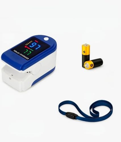 Fingertip Pulse Oximeter with LED Display, Blue and White