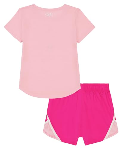 Image of Under Armour Girls' 2-piece Short Sleeve Tee and Shorts Set, Lightweight and Comfortable