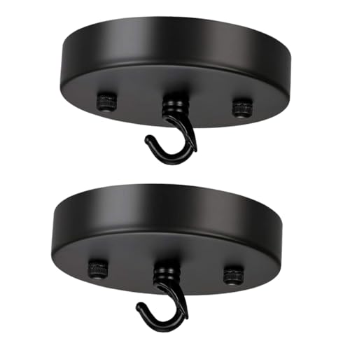 DONFAMDS 2個 北欧風シンプル照明吸盤プレート 耐錆強フック付 ペンダントライト用家用天井装飾ランププレート