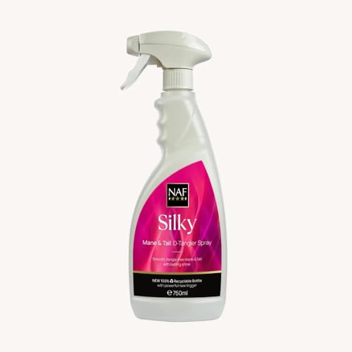 Image of Horse Masters NAF Silky Mane & Tail D-Tangler for Horses 750ml – Instant Detangling & Conditioning Spray – Reduces Knots, Breakage & Friction – Long-Lasting Shine & Hydration