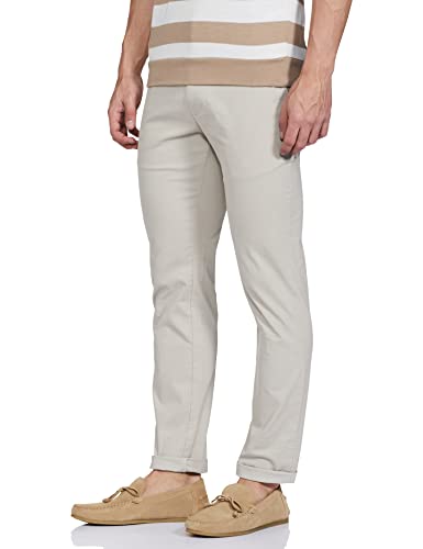 Image of Marks & Spencer Mens Solid Mid Rise Slim Fit Chinos