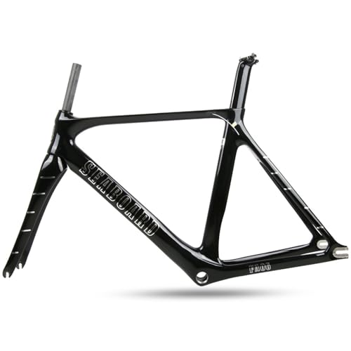 DHNCBGFZ 700C Fixed Gear Bike Frameset 52cm 55cm Carbon Fiber Bike Frame Track Bike Frame C Brake Frame 100/120mm QR(52CM)