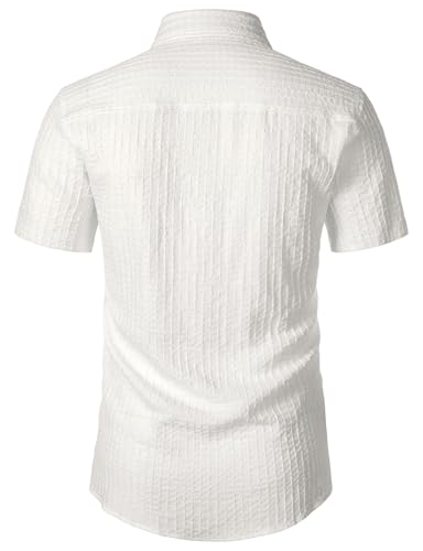 Men's Knit Shirt Summer Casual Short Sleeve Button Down Shirt for Beach Vacation3