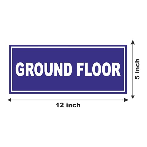 Image of ATTRACTSO - Ground Floor Sign Self Adhesive Laminated Sticker for Home, Office, Shop, Hospital, Hotel, Theatre, Restaurant - 12 inchx5 inch inch (Blue)