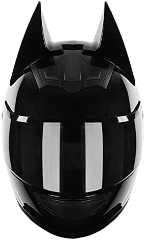SYCARPET DOT/ECE Approved Batman Helmet, Electric Motorcycle Men and Women Cool Racing Motocross Full Face Helmet