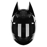 SYCARPET DOT/ECE Approved Batman Helmet, Electric Motorcycle Men and Women Cool Racing Motocross Full Face Helmet